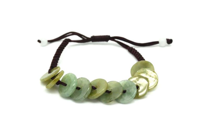 Kleines Jade Armbänder mit Baumwollband2