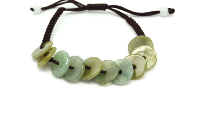 Kleines Jade Armbänder mit Baumwollband3