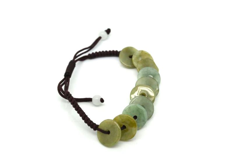 Kleines Jade Armbänder mit Baumwollband4