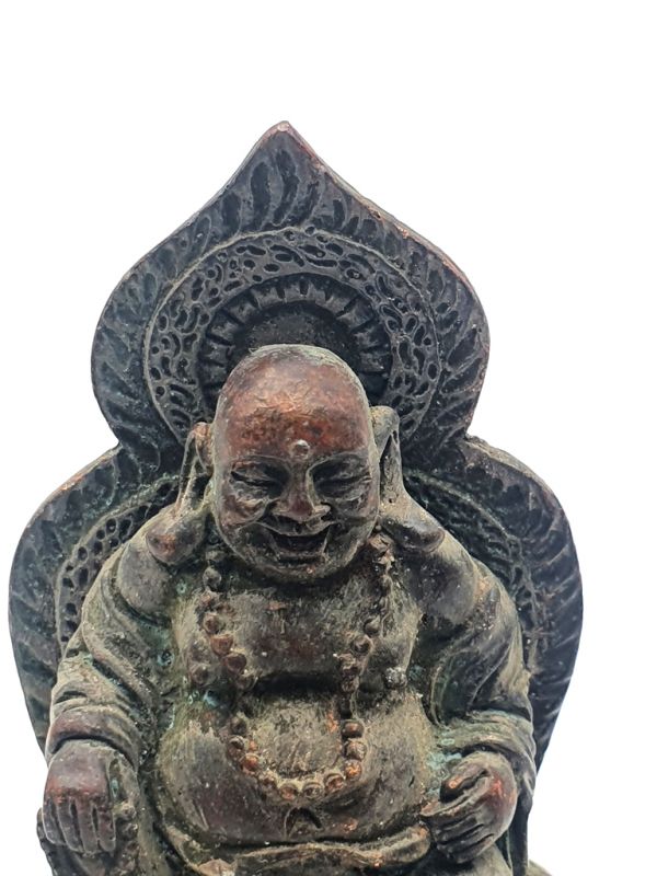 Bilder überfliegen für die vergrößerung Kleine Messingstatue - lachender Buddha 2