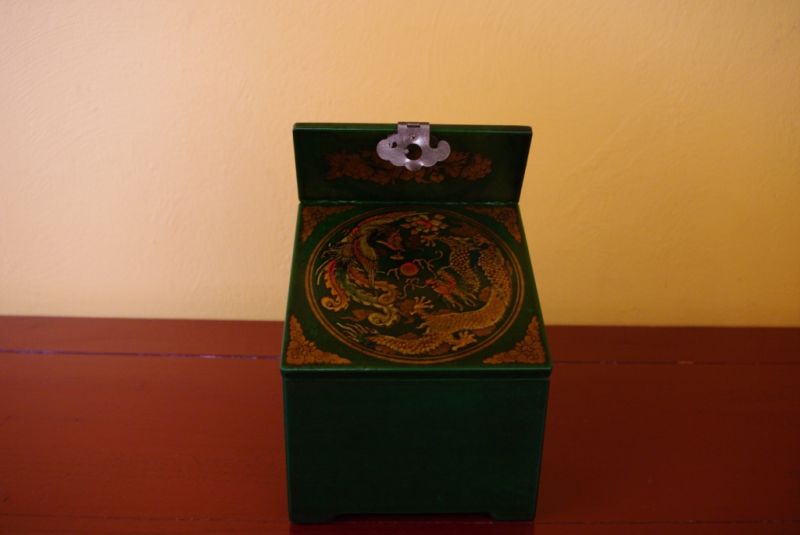 Kleine Schmuckkästchen Drache und Phoenix Grün 3