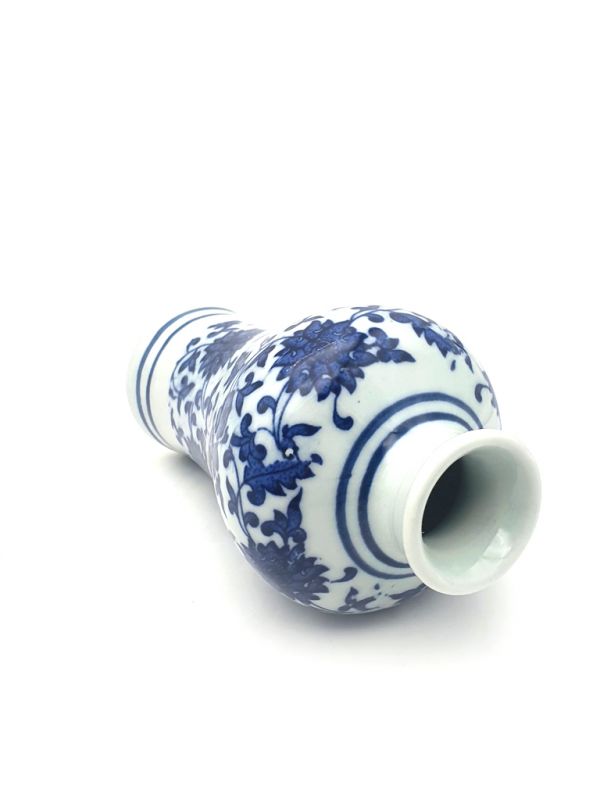 Bilder überfliegen für die vergrößerung Kleine Vase aus chinesischem Porzellan - Weiß und Blau - Blume 8 2