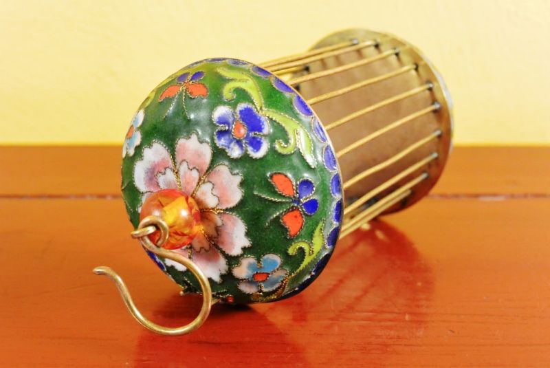 Kleinen Grillenkäfig aus Cloisonné Grün 4