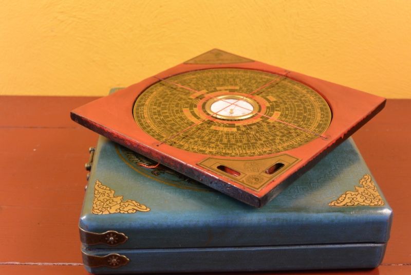 Kleiner Feng Shui Kompass Blau Drache und Phoenix 2