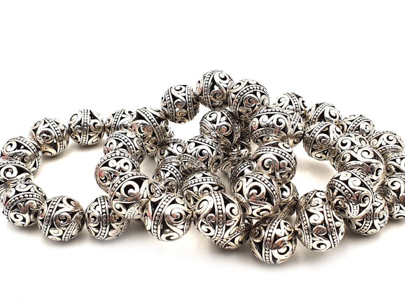 Kleines chinesisches ethnisches Armband - Großer Perlendurchmesser 1,75 cm 3