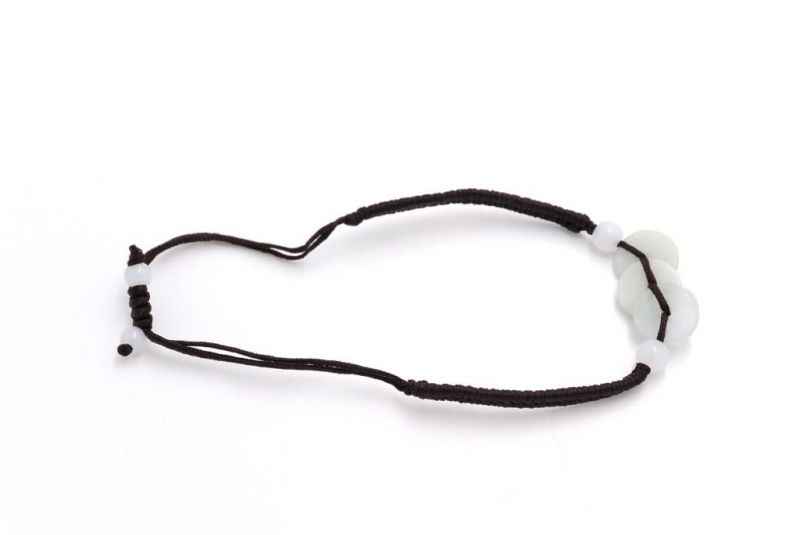 Kleines Jade Armband 3 Glücksmünzen 3