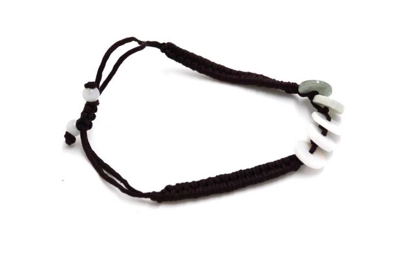 Kleines Jade Armband 5 Münzen - Reichtum 3