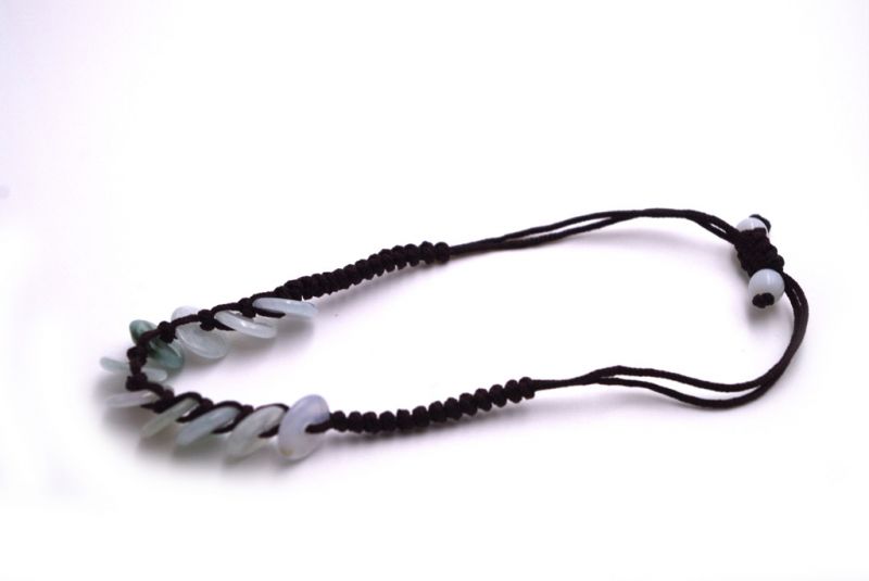 Kleines Jade Armband - Bi Scheiben - Grün und weiß 3