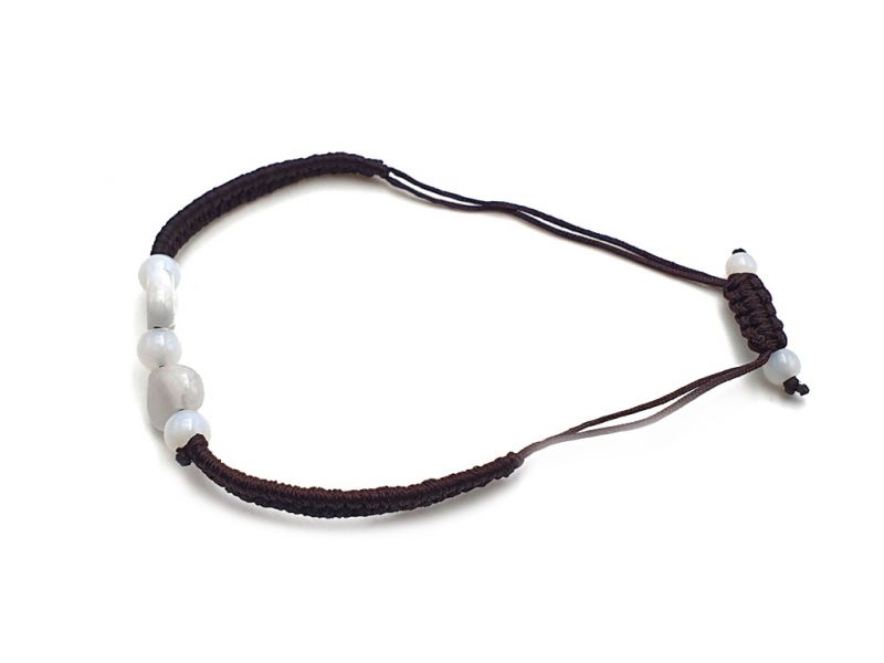 Kleines Jade Armband Doppelherzen - braune Schnur 3