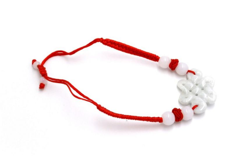 Kleines Jade Armband Endlosknoten - Rot 3