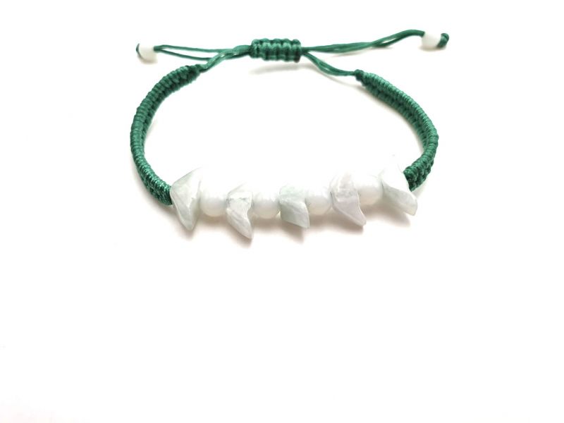 Kleines Jade Armband Feng Shui - Hellgrüne Schnur 2