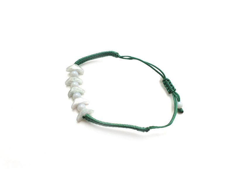 Kleines Jade Armband Feng Shui - Hellgrüne Schnur 3