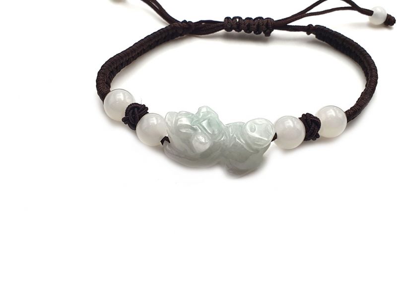 Kleines Jade Armband Großer Hund für - braune Schnur 2