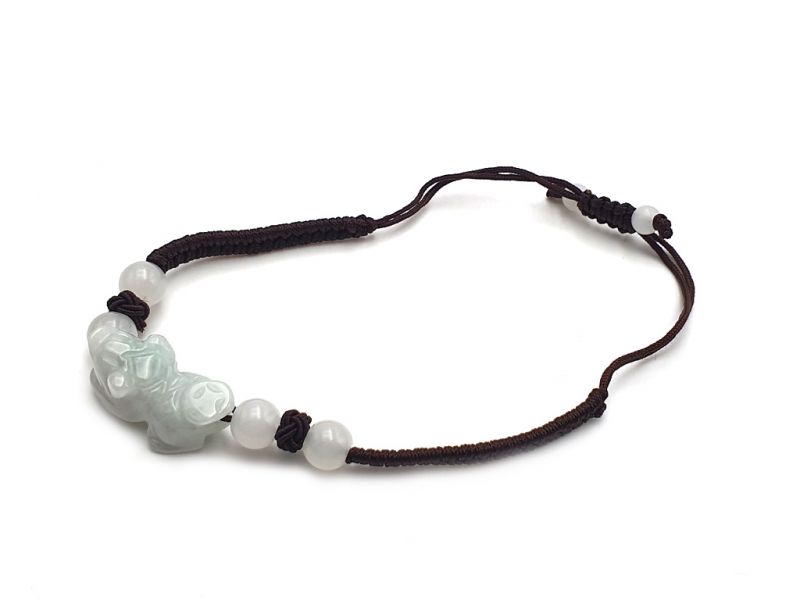 Kleines Jade Armband Großer Hund für - braune Schnur 3