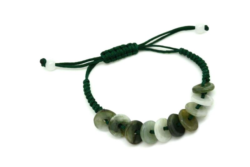 Kleines Jade Armband - Grünes Armband - Bi Scheiben 3