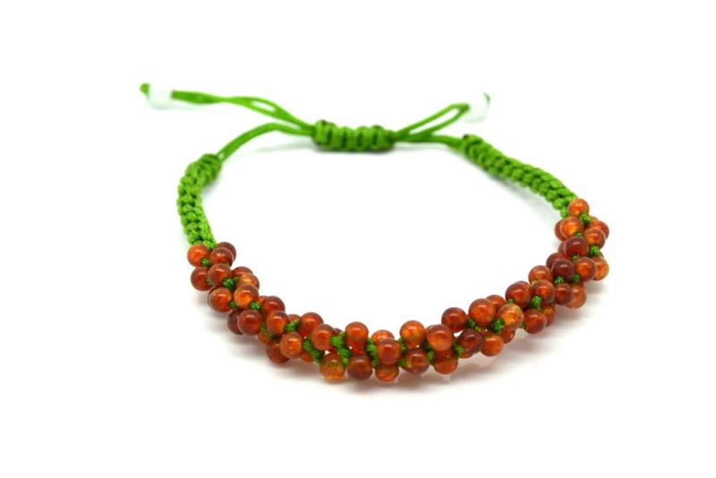 Kleines Jade Armband Kleine braune Perlen 2