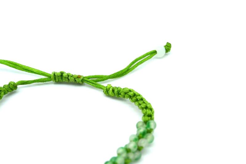 Kleines Jade Armband Kleine Perlen Grün / Weiß 3
