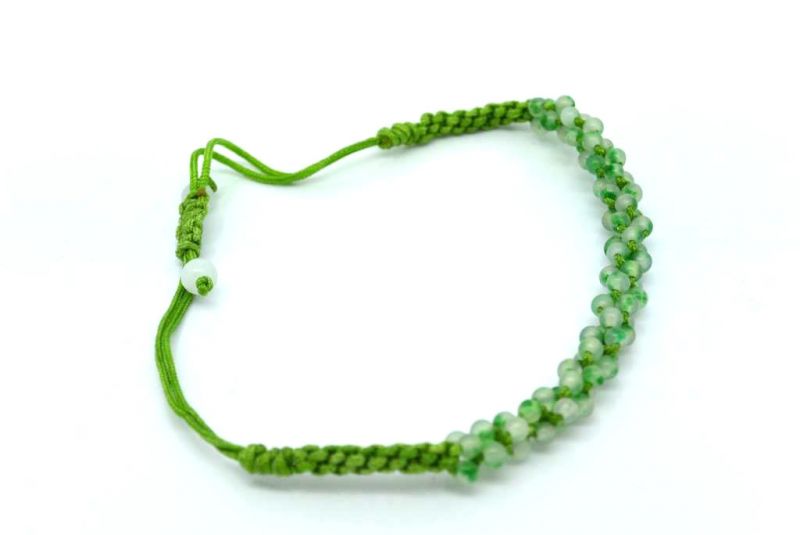 Kleines Jade Armband Kleine Perlen Grün / Weiß 5