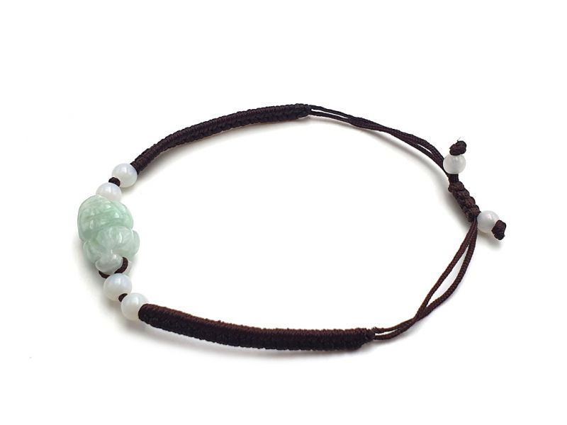 Kleines Jade Armband Kleiner Hund für - braune Schnur 3