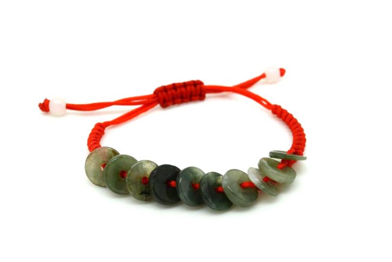 Kleines Jade Armband - Rot-Armband - Bi Scheiben 2