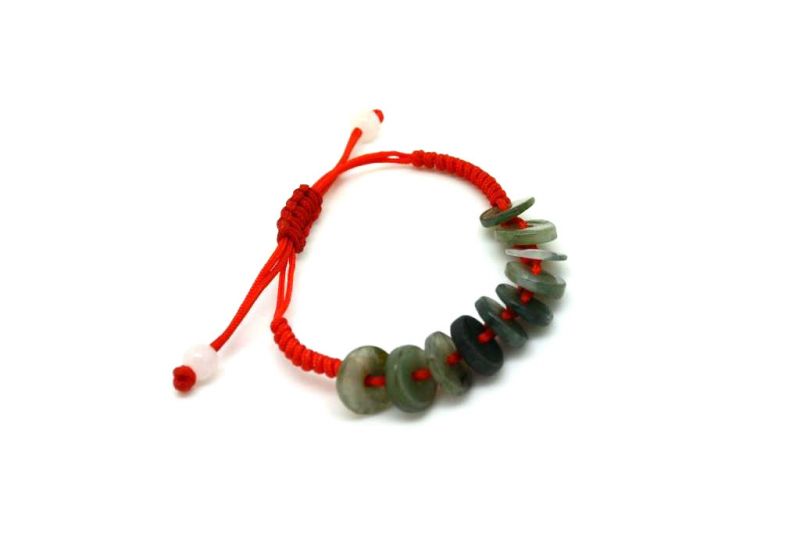 Kleines Jade Armband - Rot-Armband - Bi Scheiben 3