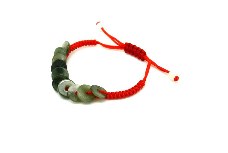 Kleines Jade Armband - Rot-Armband - Bi Scheiben 4