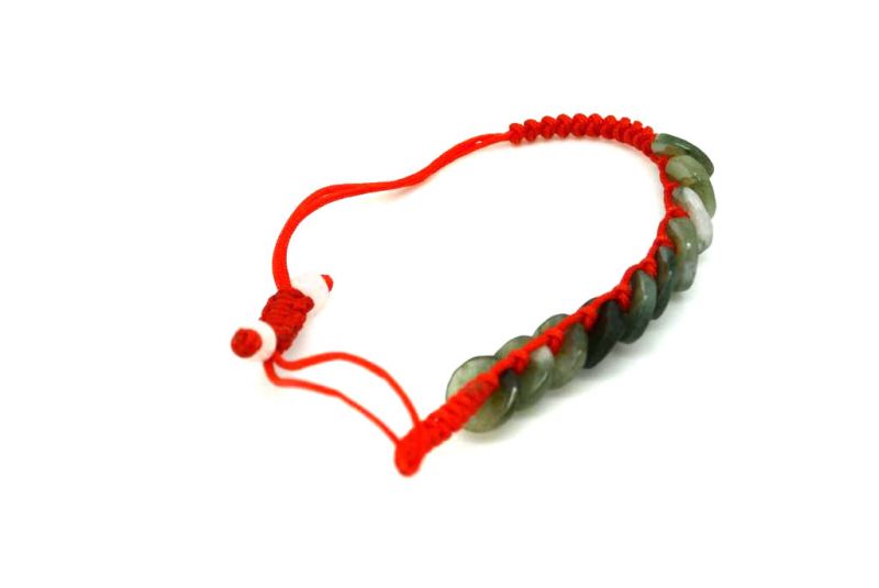Kleines Jade Armband - Rot-Armband - Bi Scheiben 5