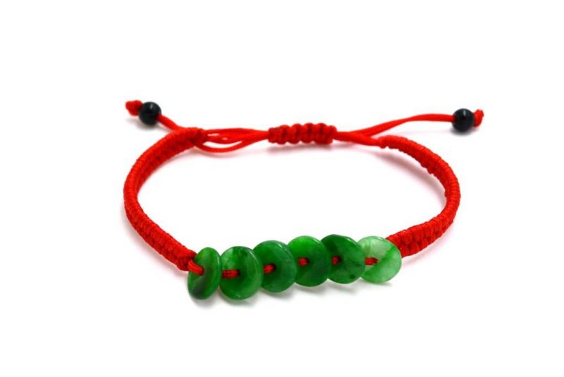 Kleines Jade Armband Rot und Grün 2