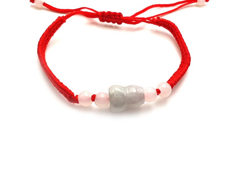 Kleines Jade Armband - Wu Lou Gourde 2 - Rote Schnur 2