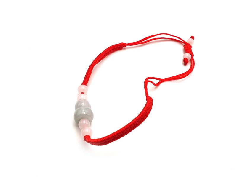 Kleines Jade Armband - Wu Lou Gourde 2 - Rote Schnur 3