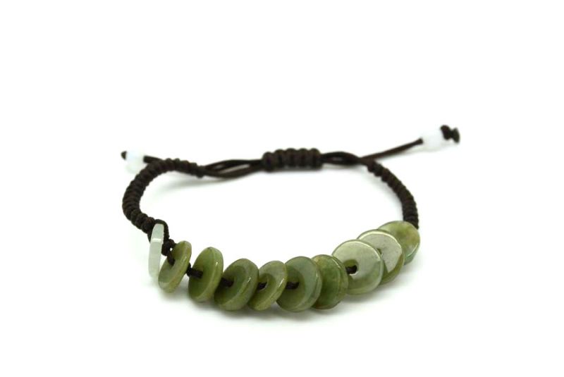 Kleines Jade Armbänder mit Baumwollband2