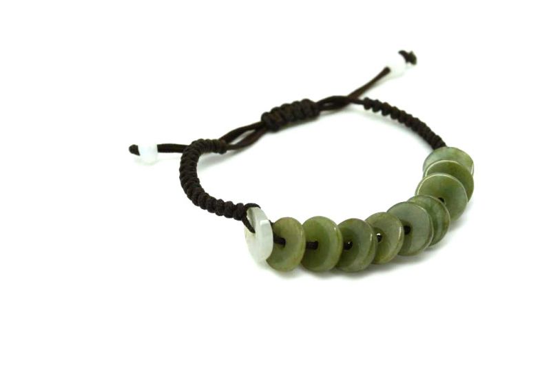 Kleines Jade Armbänder mit Baumwollband3