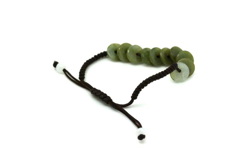Kleines Jade Armbänder mit Baumwollband5