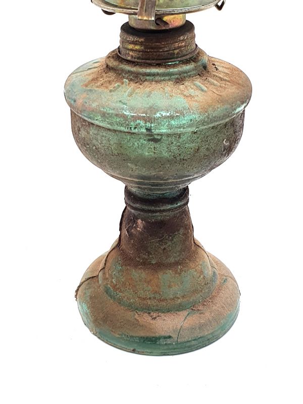 Lámpara de queroseno china antigua - Vidrio 2 2