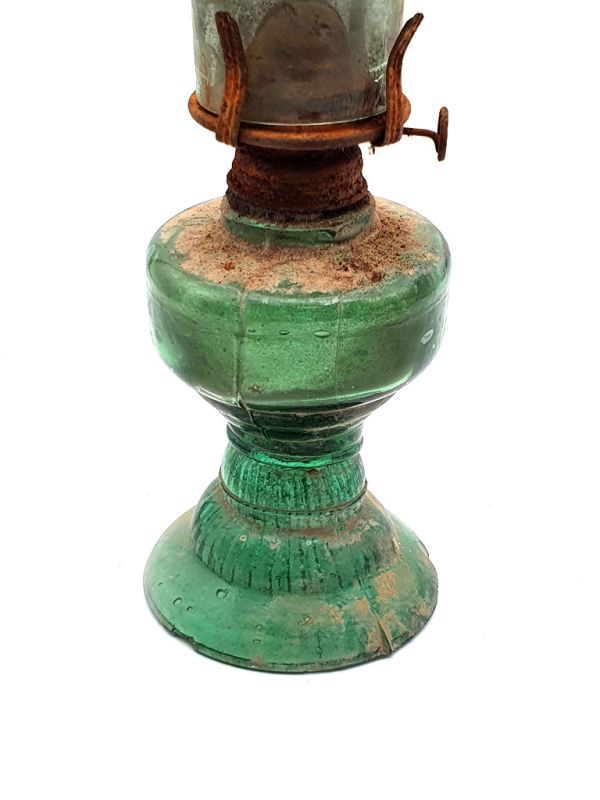 Lámpara de queroseno china antigua - Vidrio 3
