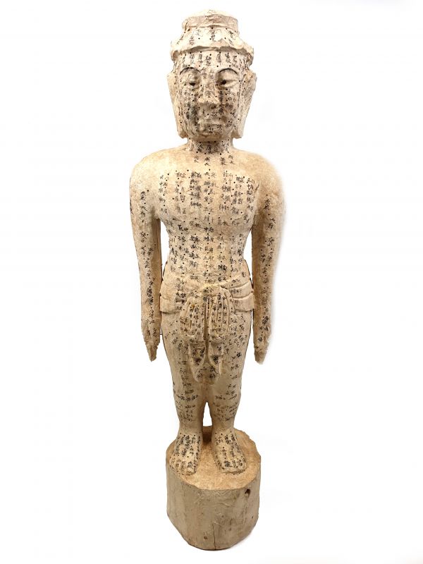 Large Acupuncture Man Wooden Statue Chinese Medicine 1