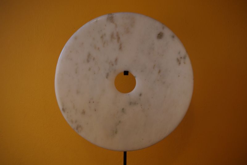 Large Chinese Bi Disk in White Jade from China 1
