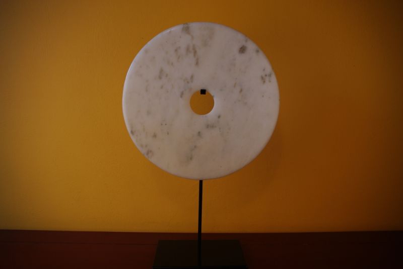 Large Chinese Bi Disk in White Jade from China 2