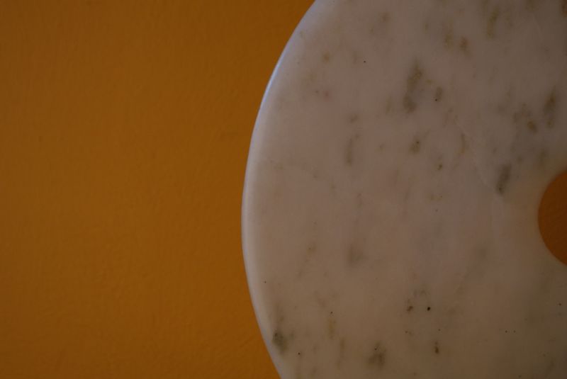 Large Chinese Bi Disk in White Jade from China 3