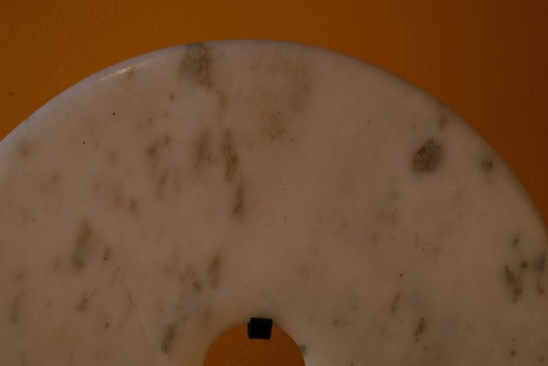 Large Chinese Bi Disk in White Jade from China 4