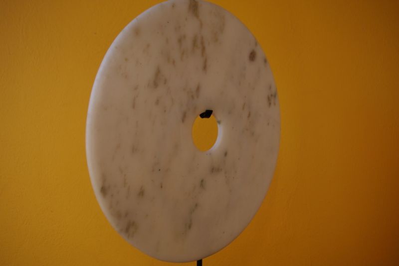 Large Chinese Bi Disk in White Jade from China 5