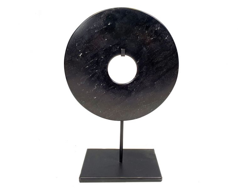 Large Chinese Bi in Jade 20cm -Black 2