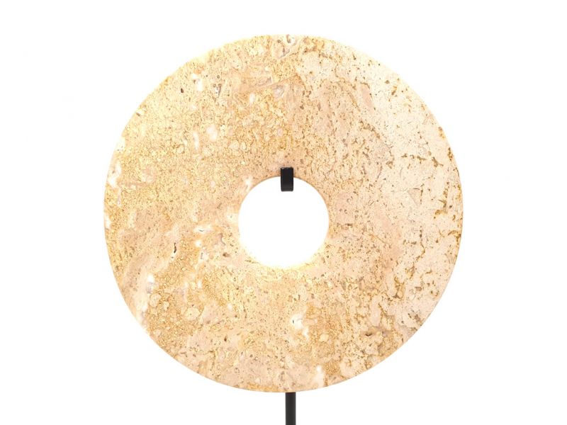 Large Chinese Bi in Jade 20cm - Light Brown Old Style 1