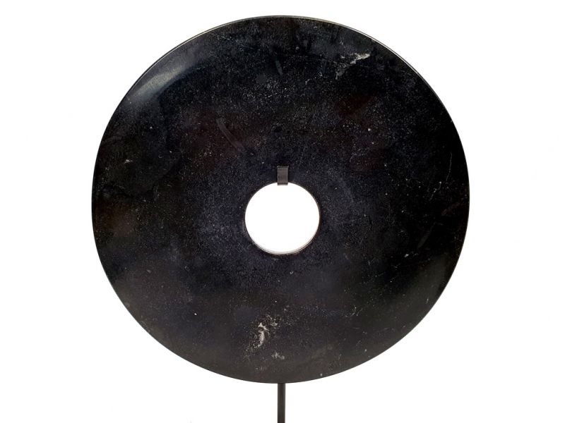 Large Chinese Bi in Jade 25cm - Black 1