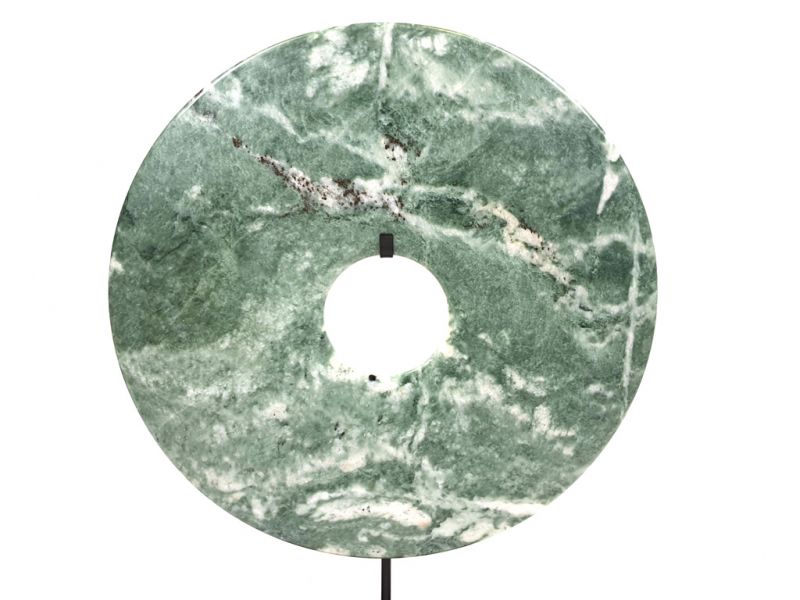 Large Chinese Bi in Jade 30cm Green 1