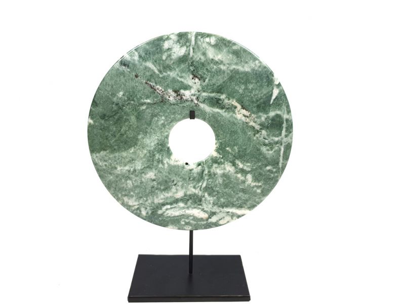 Large Chinese Bi in Jade 30cm Green 2