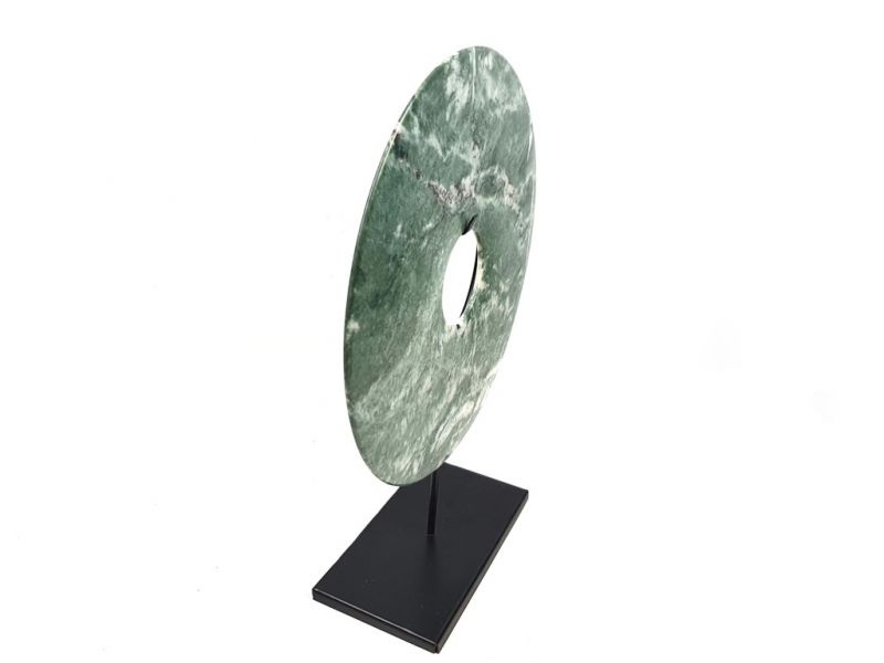 Large Chinese Bi in Jade 30cm Green 4