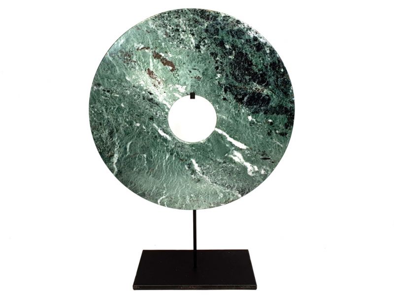 Large Chinese Bi in Jade 35cm - Green 2