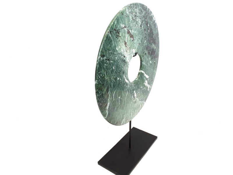 Large Chinese Bi in Jade 35cm - Green 4