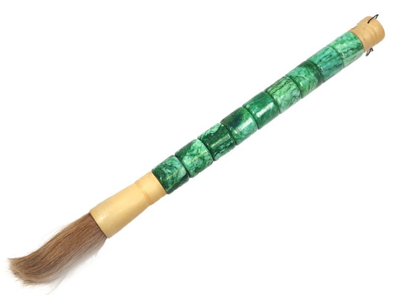 Large chinese Calligraphy Brush - Green and white 1